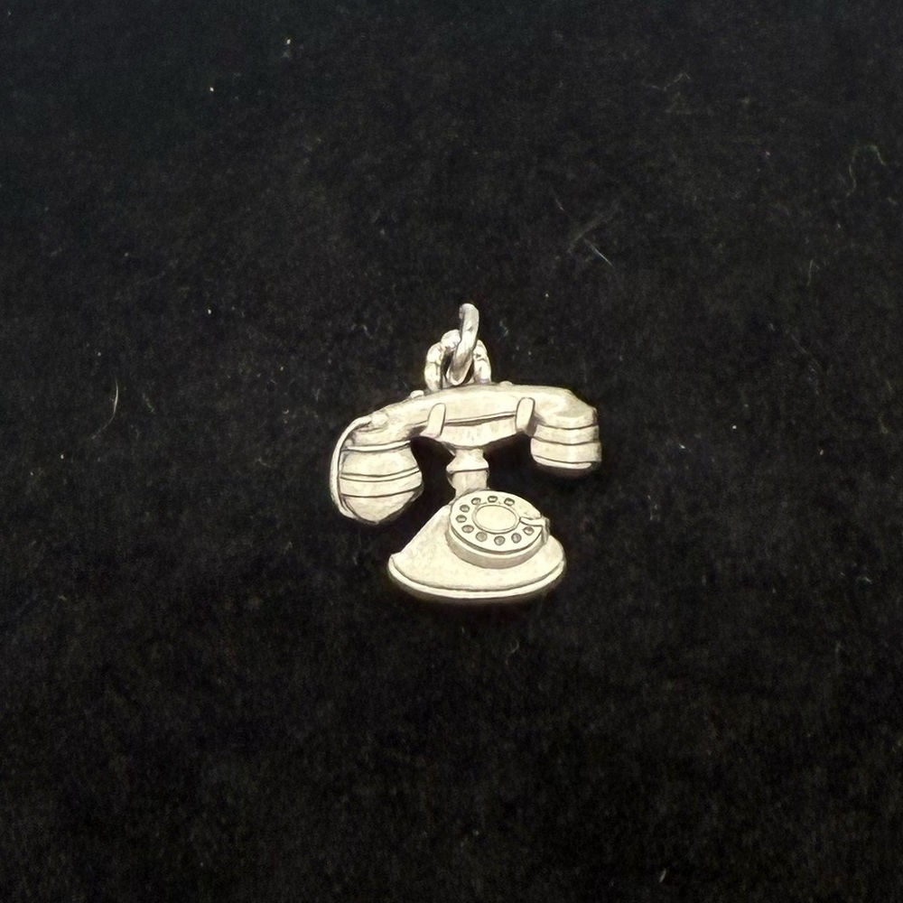 Vintage Sterling Silver 925 Telephone Charm Pendant